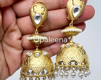 Stylish Indian gold jhumka jhumka chandbali Amrapali earrings Amrapali tribe collections Punjabi earrings Indian party earrings. Mothers day