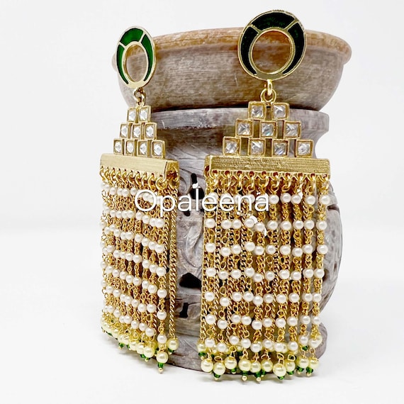 White (Base) Zaveri Pearls Cluster Beads Women Gold Earring at Rs 350/pair  in Dehradun