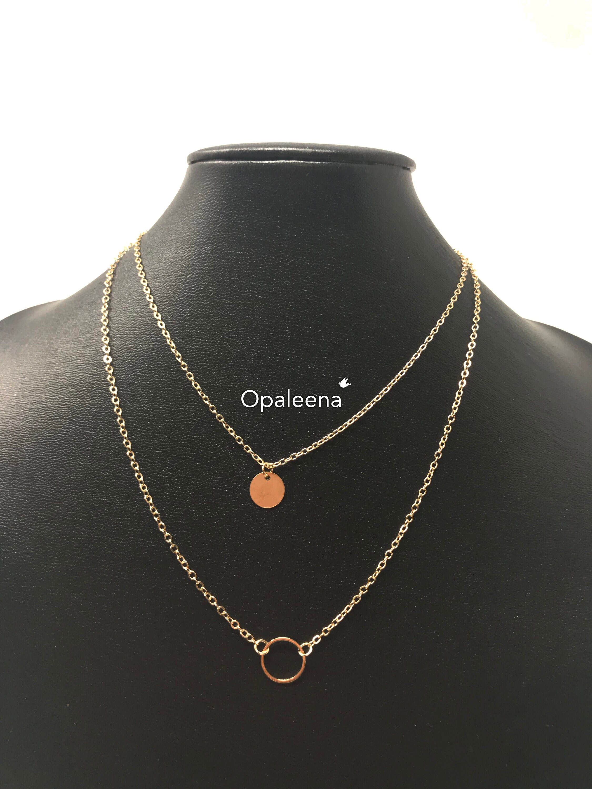 Thin Gold Necklace Modern Gold Necklace 