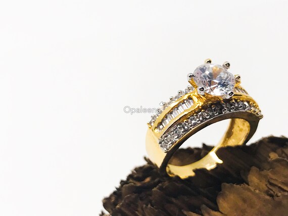 american diamond earrings in gold