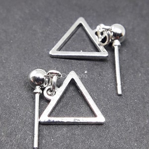 Stylish tiny silver earrings sterling silver minimal triangle earrings valentines birthday gift bridesmaid earrings tiny small jewelry