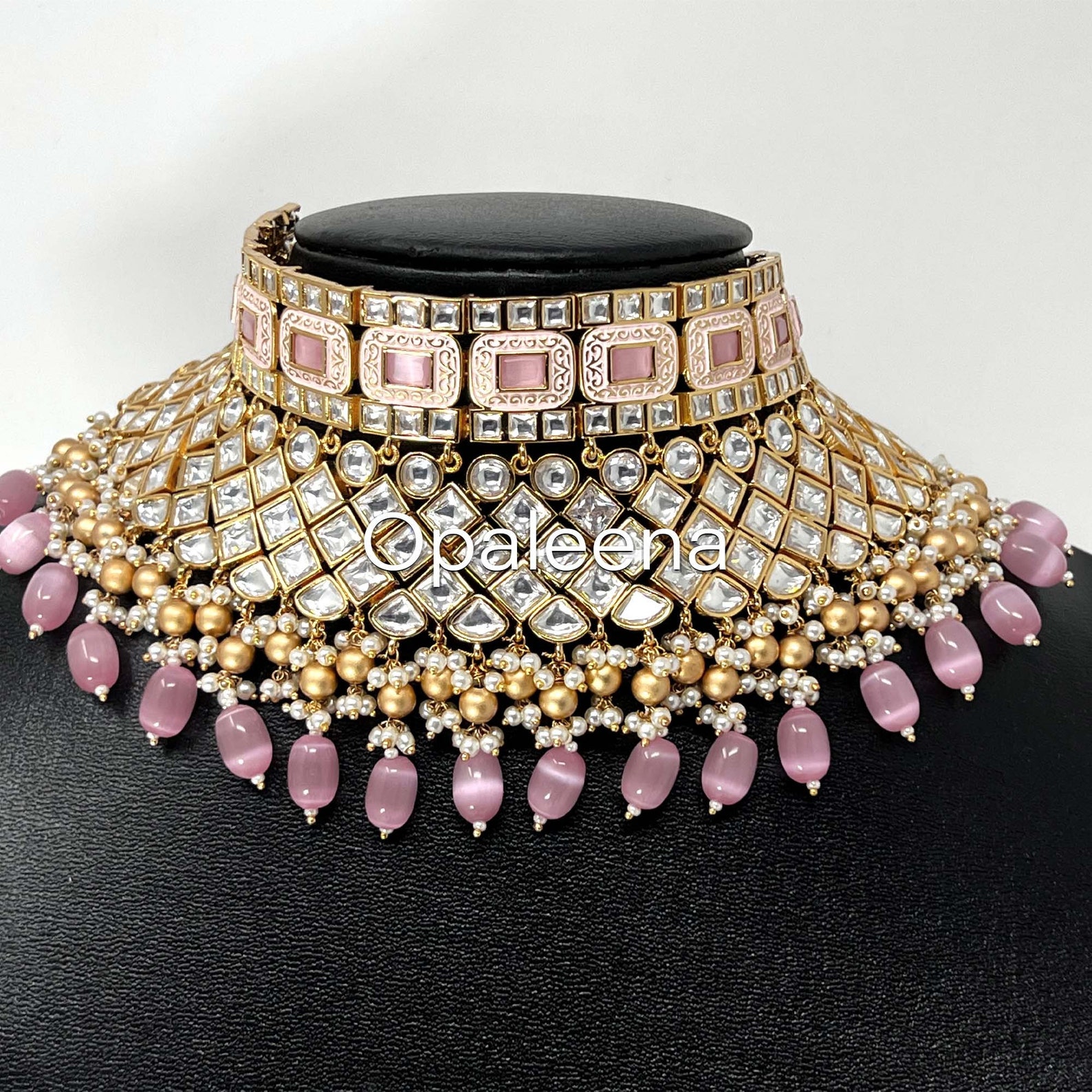 Pink Meenakari Choker Set main image 0