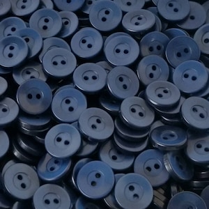 Navy Blue Round 2-hole Buttons, size 14mm, 9/16&quot;, 22L, flat back buttons, bulk navy blue buttons, Choose quantity, Fast Shipping