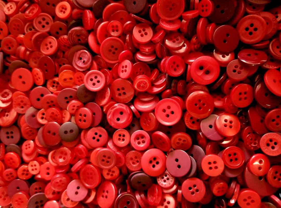 200 Small Red & Dark Red Buttons, Sizes 1/4" to 5/8", Bulk Small ...