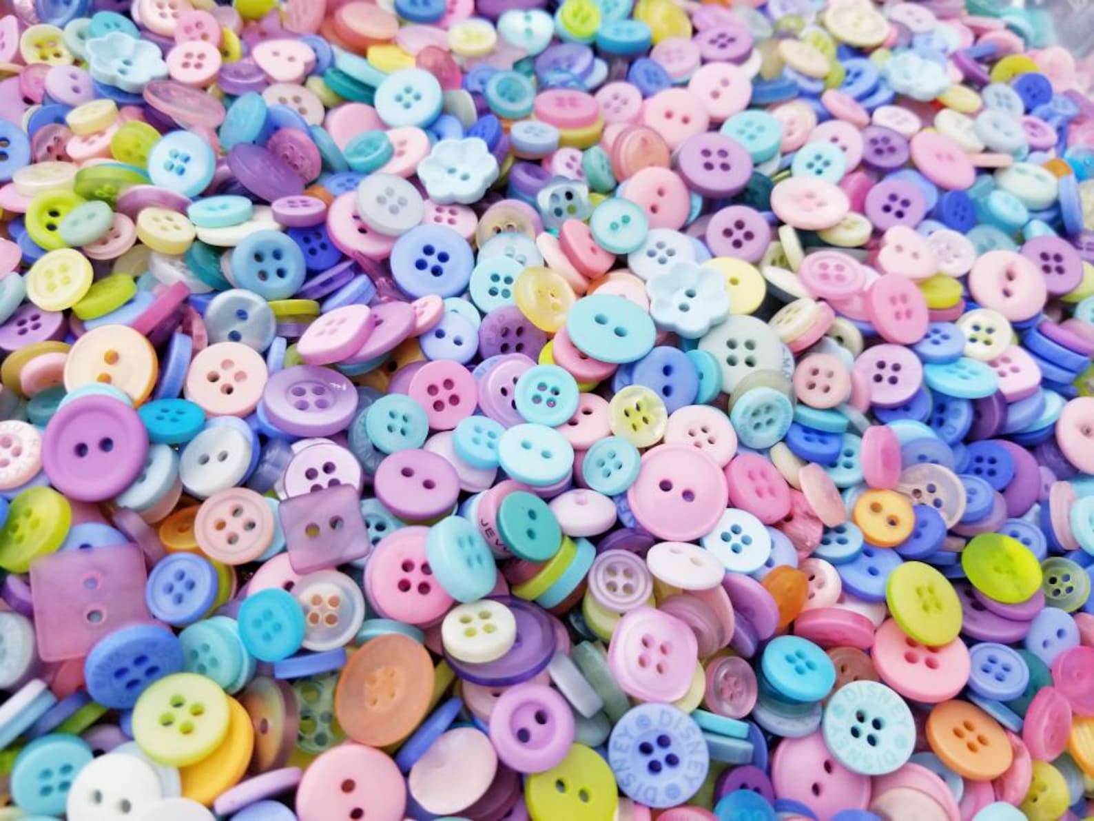 500 Small Pastel Buttons, Many Sizes and Styles, Random Bulk Button ...