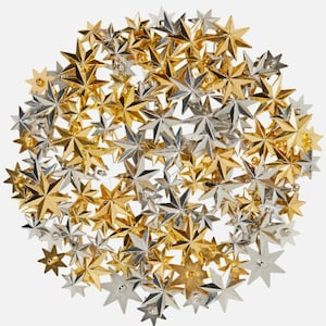 Metallic Star Buttons, Shank back, size 1-1/4&quot; or 3/4&quot;, Gold or Silver, Choose color, size and quantity, Fast Shipping, US Seller
