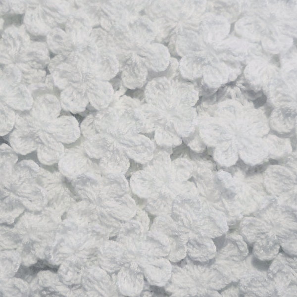 White Mini Crocheted Flowers, bulk small flower appliques, So romantic, lovely, choose quantity, Fast Shipping from OK