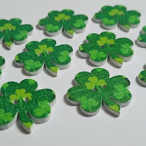200 Pcs St. Patrick's Day Wood Buttons - Shamrock Shaped Buttons For Crafts, Sewing, Scrapbooking - View #4