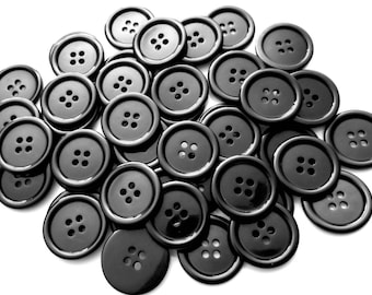 Lot De 6 Boutons Noirs Travaillés - 2,8 Cm - Pour Création Couture Ou Customisation