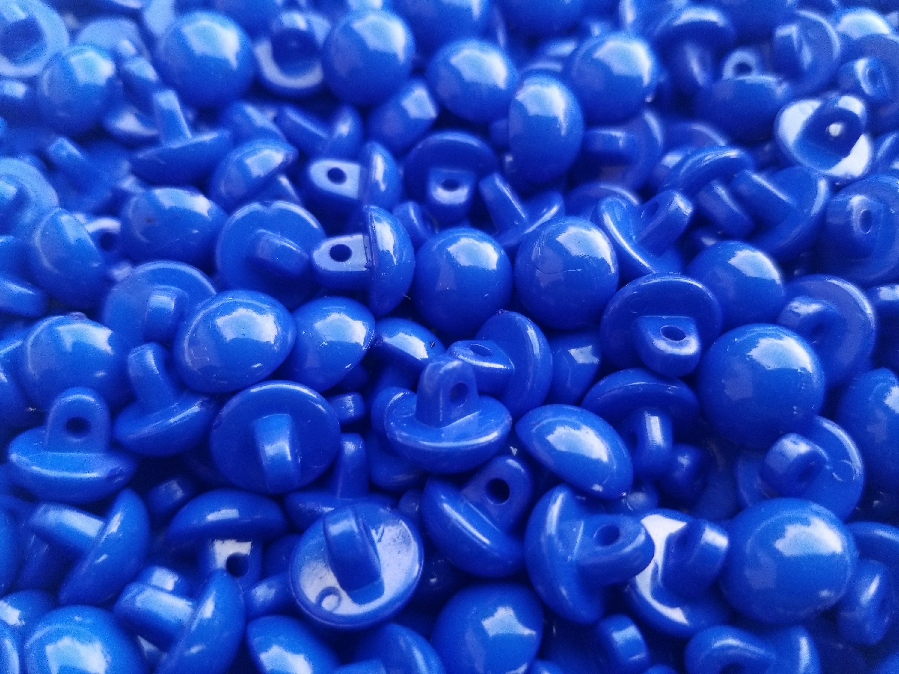 Solid Glass Flatback Oval Paperweight Eyes – Cobalt Blue, 12mm (Pair Or Set)
