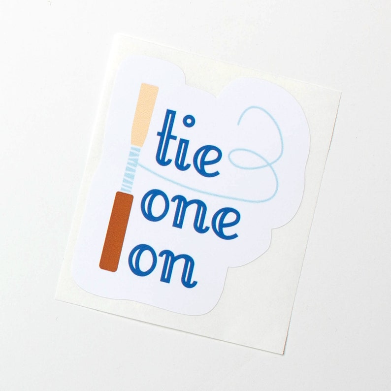 Oboe Reed Vinyl Sticker, Laptop Sticker, Tie One On, Removable Vinyl ...