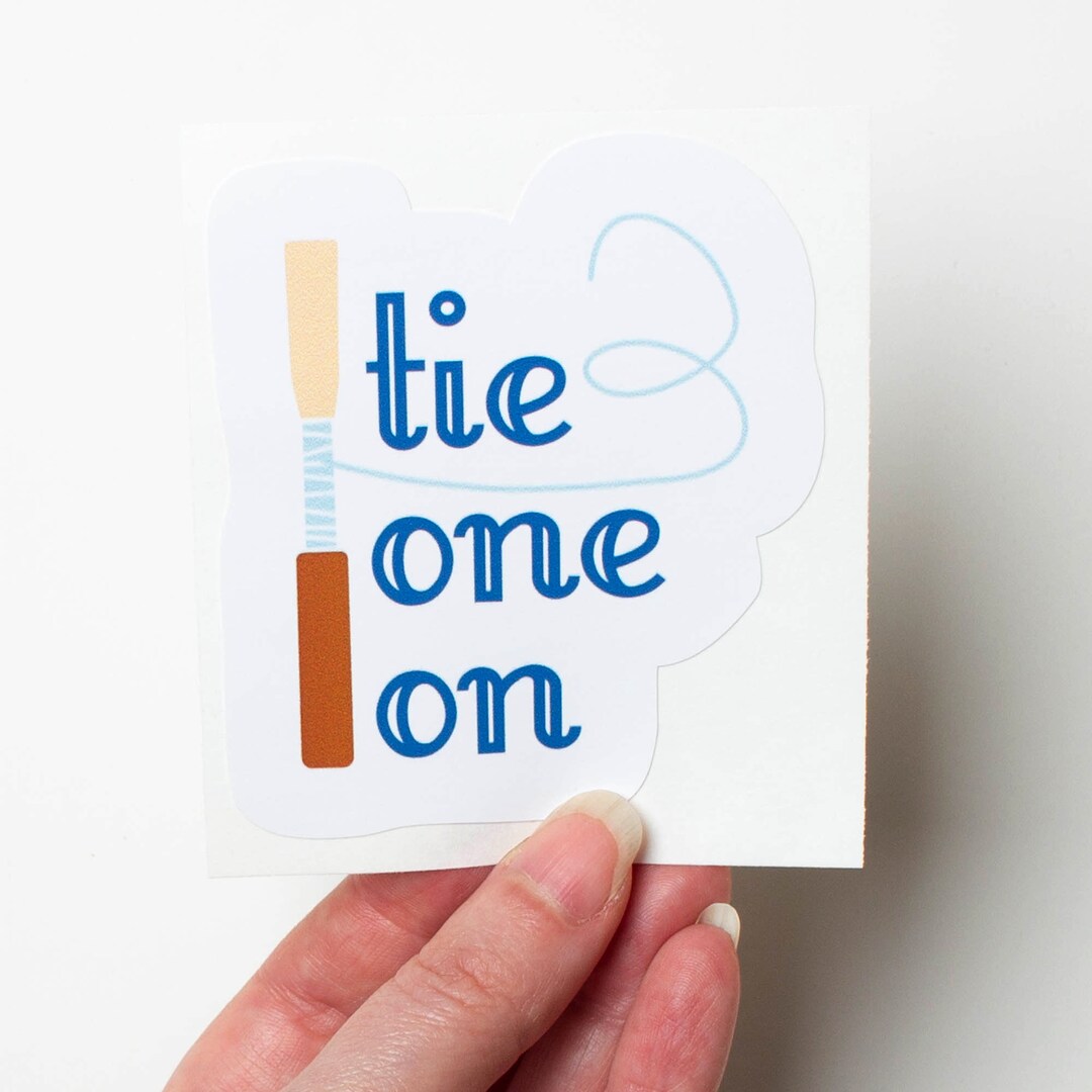 Oboe Reed Vinyl Sticker, Laptop Sticker, Tie One On, Removable Vinyl ...