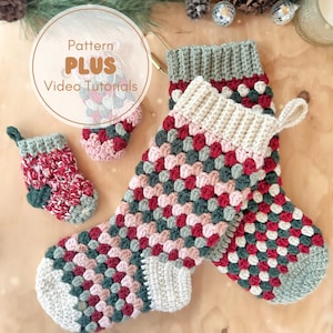 Granny Ruth Stocking Pattern + Video Tutorial | 2 SIZES,  Crochet Stocking Pattern