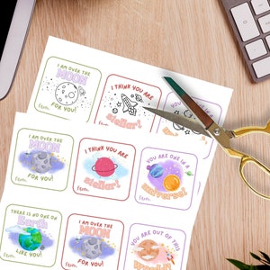 Space Printable Pack | Galaxy Valentine Cards, Party Favors, Class Gift Tags