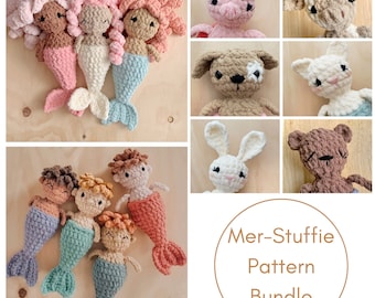 Mer-Stuffie Pattern Bundle | Mermaid Lollie Pattern + Merboy Nico + 6 Mer-Animals Mods