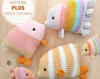 Bellamy & Bebe Butterfly Fish Pattern + Video Tutorials | Rainbow Pocket Fish | NO SEW Crochet