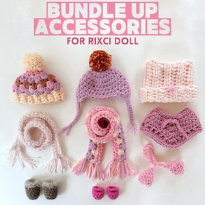 Bundle Up Accessories || Crochet Pattern, Doll Clothes for 14” Doll | Fits Rixci Doll