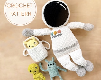 August Astronaut || 24” Astronaut + 3 Aliens Bundle Crochet Pattern