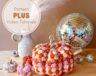 Granny Pumpkin Pattern | 3 SIZES, Crochet Pumpkin Pattern + Video Tutorials