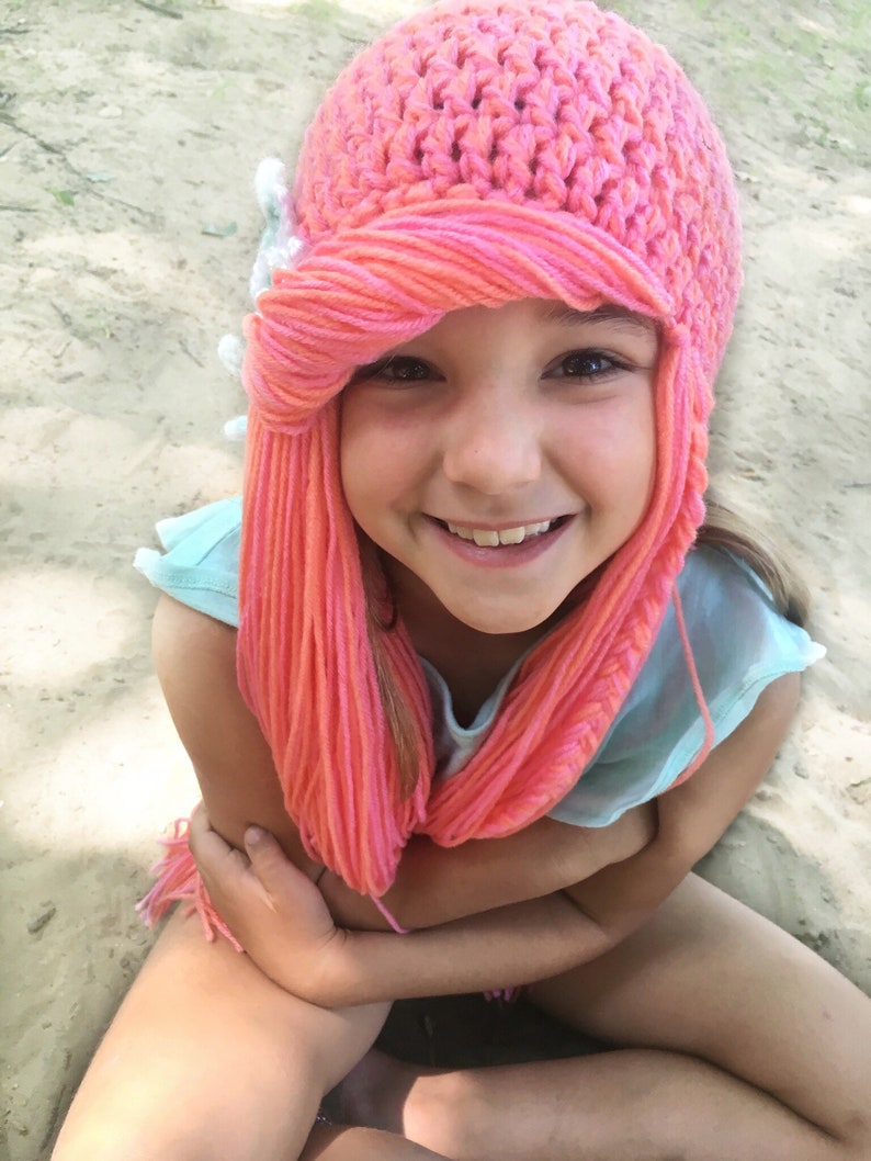 Mermaid Hat Mermaid Hair Crochet Mermaid Hat Crochet Mermaid Wig Mermaid Costume Crochet Mermaid Hair MERMAID Wig