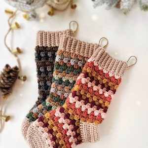 PATTERN Granny Stocking | Granny Ruth Stocking | 2 SIZES, Crochet Stocking Pattern + Full Video Tutorial for Mini Stocking