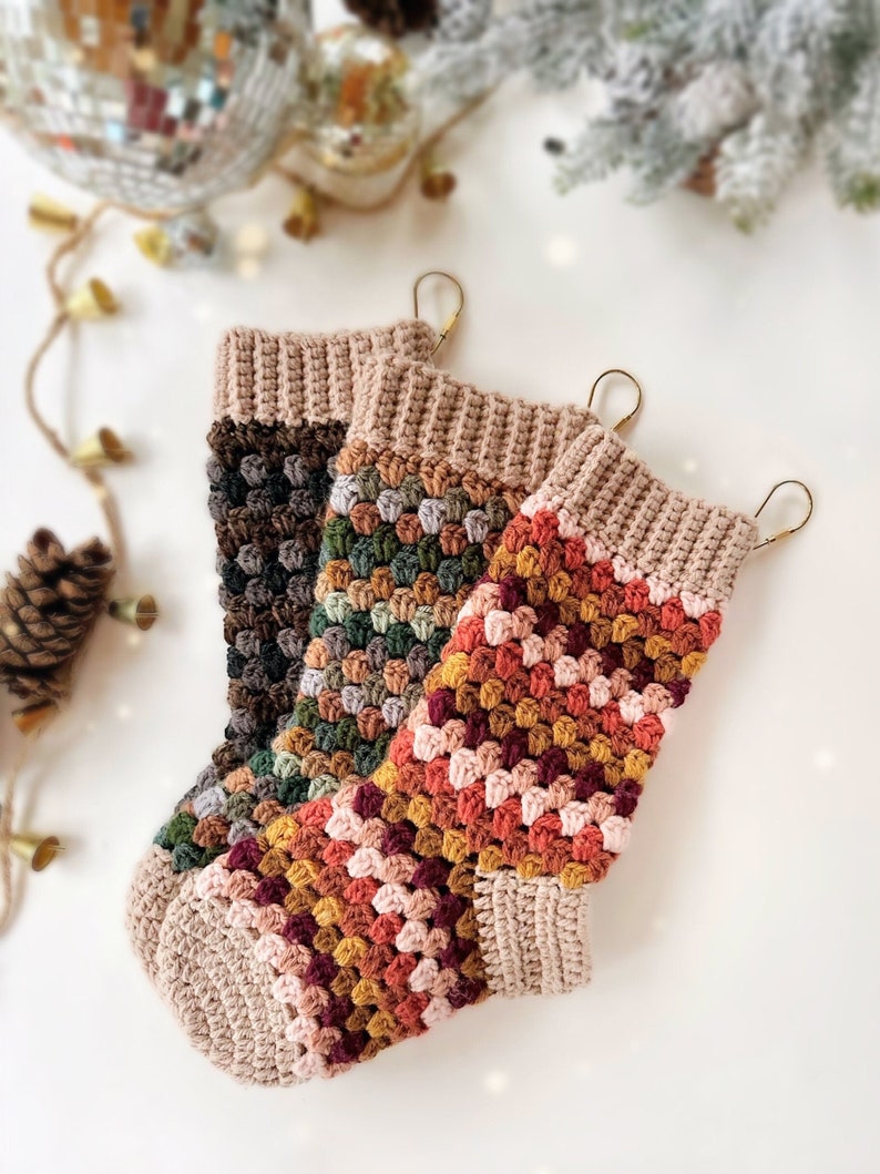 Granny Ruth Stocking Pattern Video Tutorial 2 SIZES, Crochet Stocking Pattern image 4