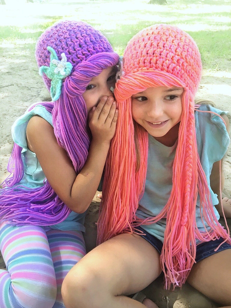 Mermaid Hat Mermaid Hair Crochet Mermaid Hat Crochet Mermaid Wig Mermaid Costume Crochet Mermaid Hair MERMAID Wig