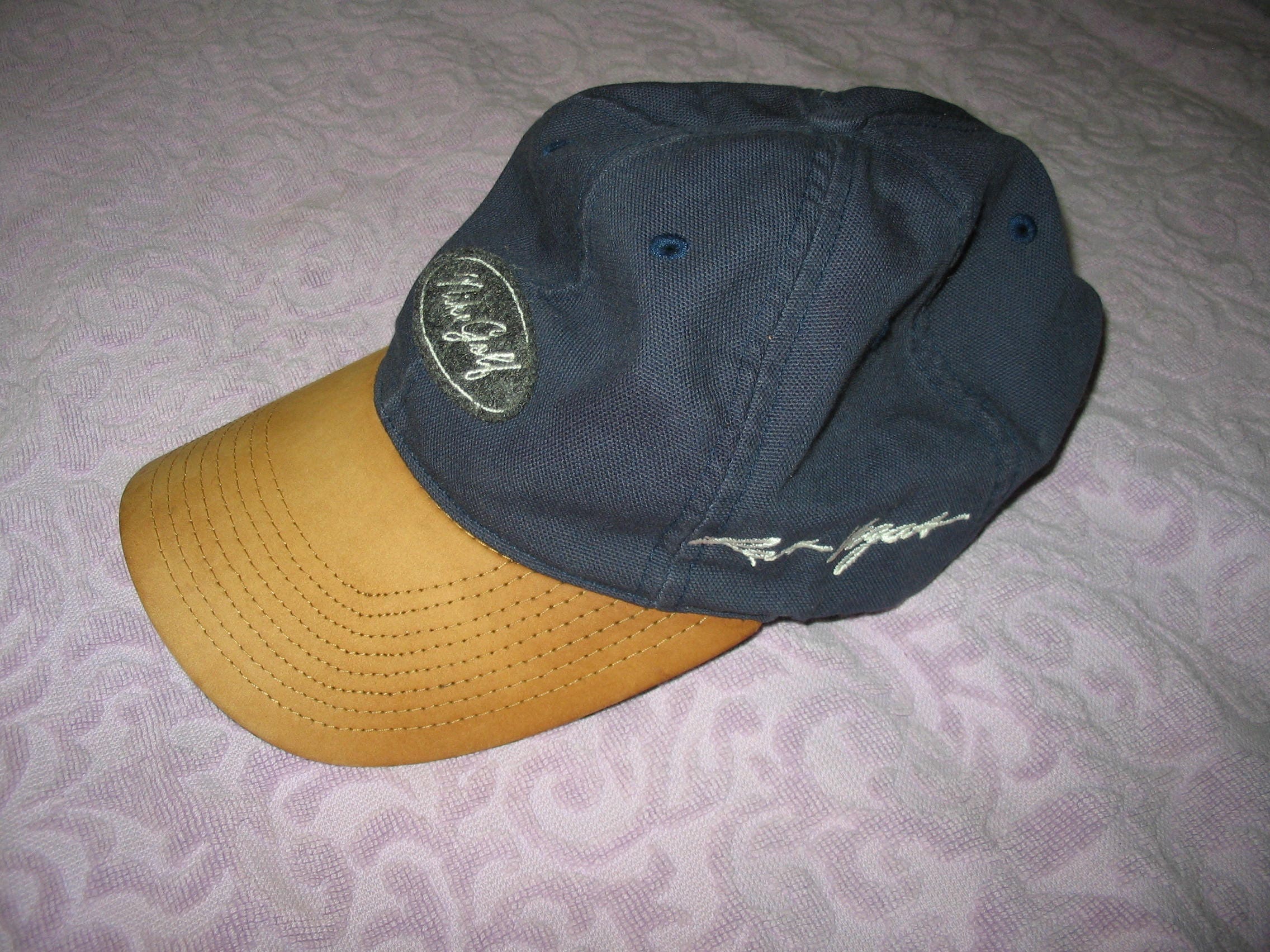 Nike Golf 90s Leather Cap Strap Baseball Vintage Las Vegas Blue Brown