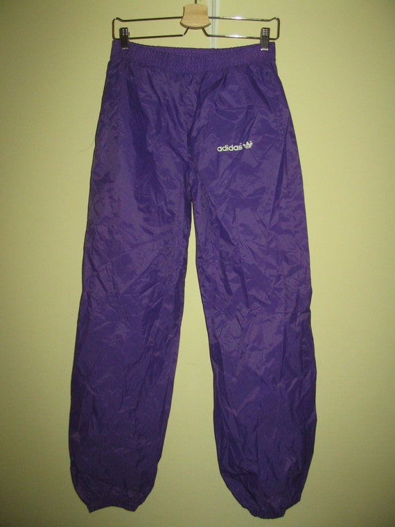 purple adidas trousers