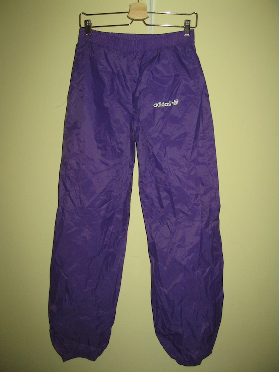 purple adidas trousers