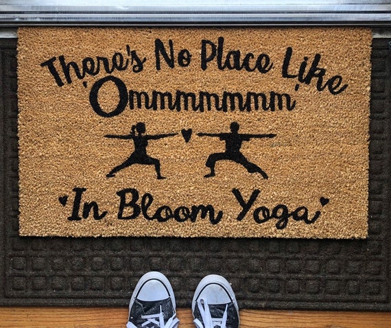 Yoga Themed Doormat Theres No Place Like Home Custom Door Etsy