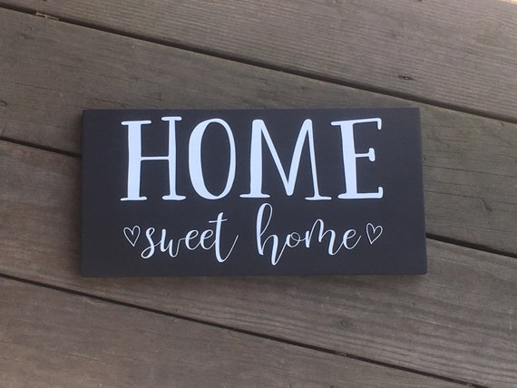 Home Sweet Home Sign Painted Wood Sign Entryway Signs Home Etsy
