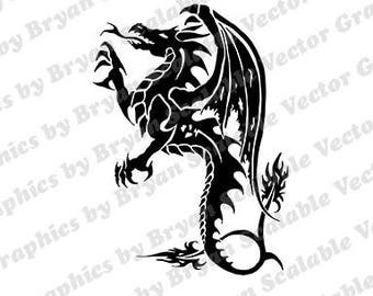 Tribal Dragon dfx,png,SVG, EPS files,Silhouette Files,Scan n Cut files,Cricut Files,Digital cut file,SVG Cut File,Vinyl Cutter,Vector Art
