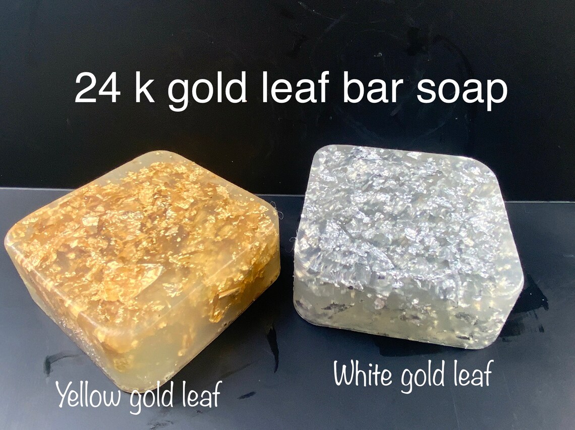 24K Gold Leaf BAR Soap Set of TWO Real Gold Leaf Gift Soap Etsy