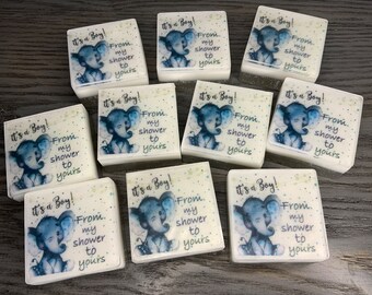 Jabones de elefante para baby shower - Juego de 10