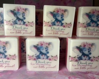 Baby girl baby shower soap favors set of 10 baby girl soap favors pink elephant theme baby shower party favors