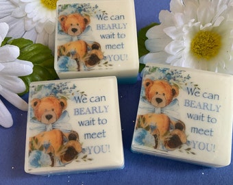 Jabón de osito de peluche para baby shower - Juego de 10