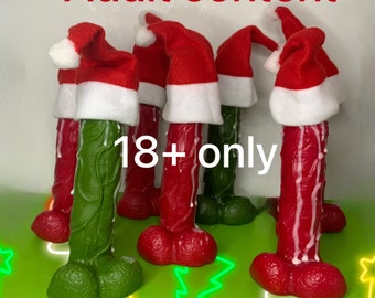 Vela con forma de pene, regalo de broma, con gorro de Papá Noel (incluido), elefante blanco, regalo de broma, 6,5 pulgadas de alto.