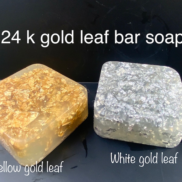 24K gold leaf BAR  soap, set of TWO real gold leaf gift soap set, set of 2