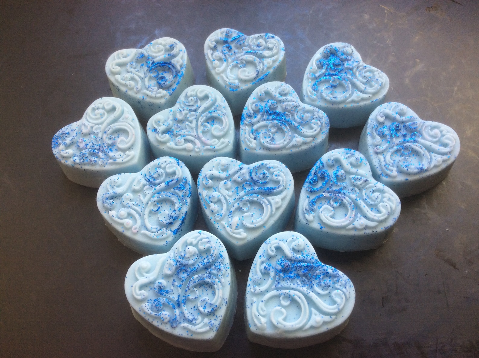 Set of 10 Mini Heart Shaped Soap Blue Heart Shaped Mini Soap Etsy
