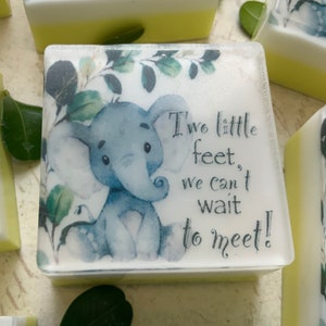 Unisex Baby shower soap favors green elephant baby shower soap party favors baby soap favors