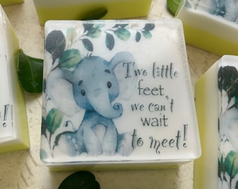 Jabones de elefante para baby shower: jabones de manteca de karité hechos a mano, juego de 10