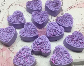 Heart shaped mini soap, ,Soap Favors Small Heart Shaped Guest Soaps Wedding Favors Bridal Shower Favors Mini soap, set of 10 glitter