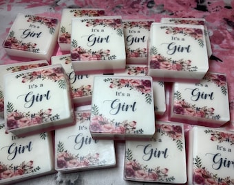 Jabones para baby shower de niña: diseño floral, juego de 10
