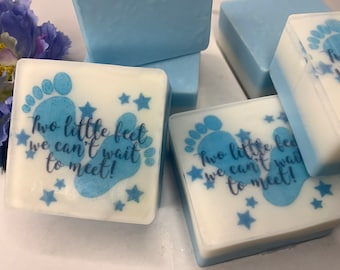 Juego de 10 jabones para baby shower de niño con temática de elefante