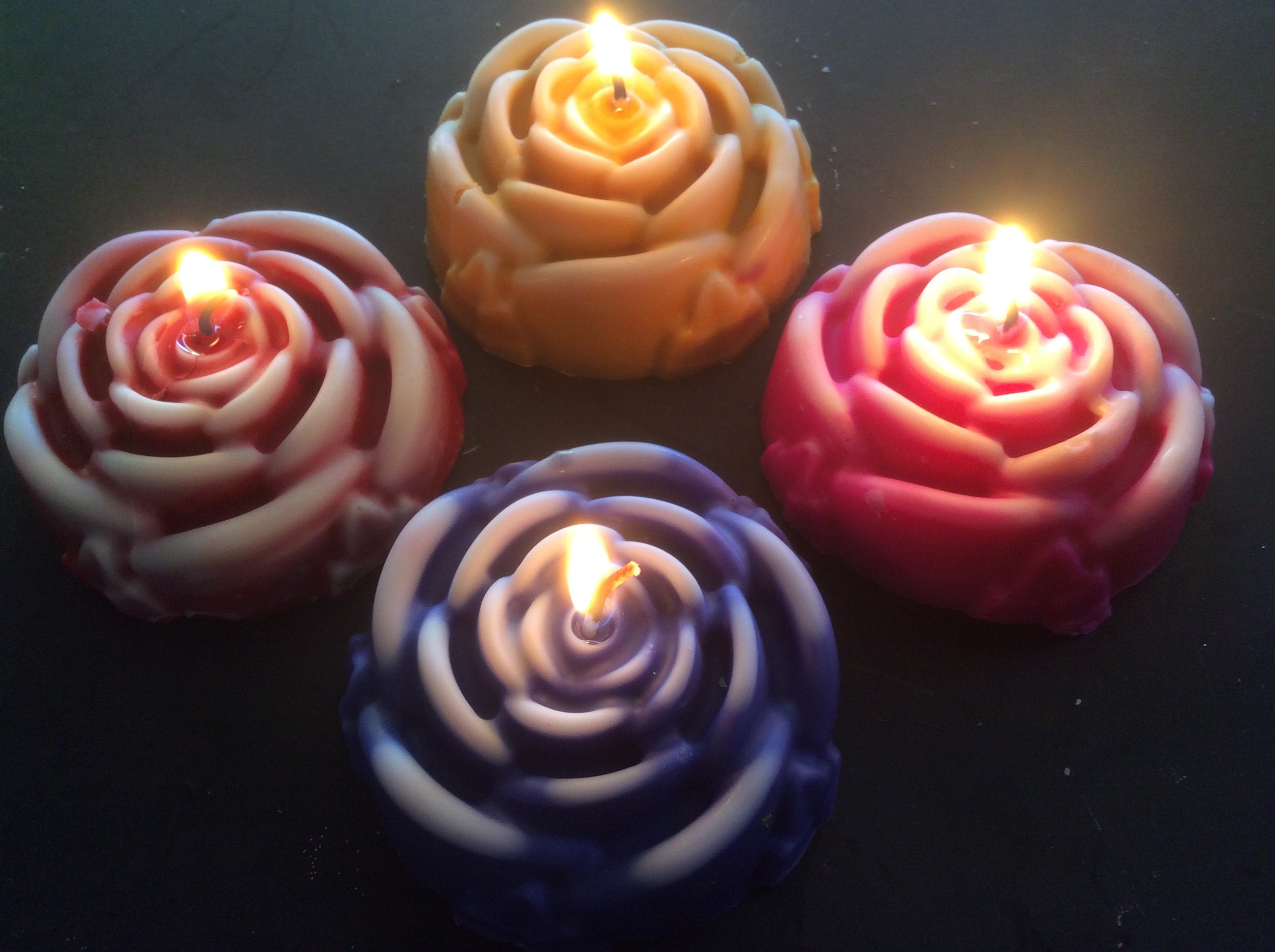 4 candles set rose shaped candles set of 4 gift set Etsy