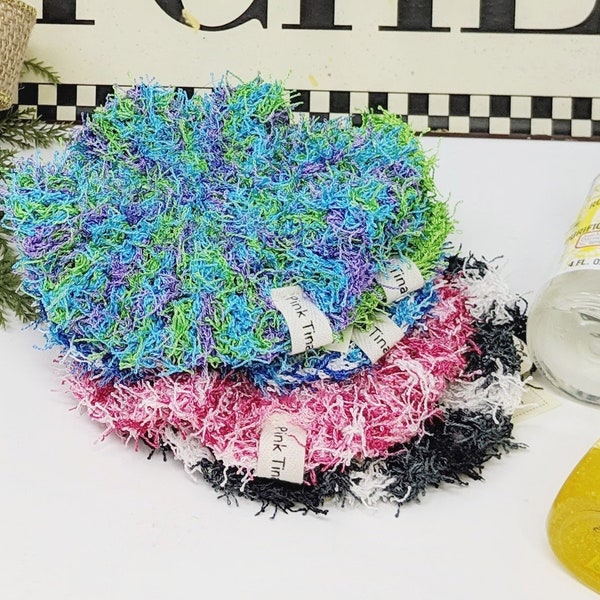 Set of 3-Large Scrubbies (crocheted, eco-friendly, reusable, & durable)