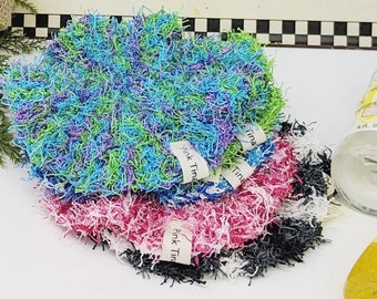 Set of 3-Large Scrubbies (crocheted, eco-friendly, reusable, & durable)