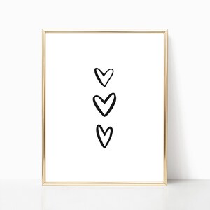 MODERN Hearts Print, Heart Illustration, poster, Wall decor, LOVE, ART Print, Wall Art Decor, digital download, printable, Love Print