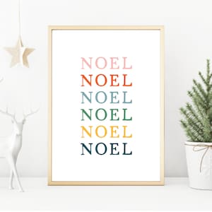 Noel TYPOGRAPHY Poster PRINTABLE, Quote, Winter Wall Art, Christmas, HOLIDAY Print, Modern Home Decor, Digital Download, Noel Art Print